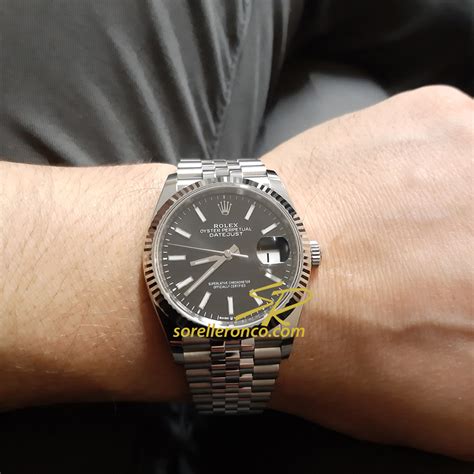 rolex datejust quadrante nero bracciale jubilee|datejust 36 oro bianco.